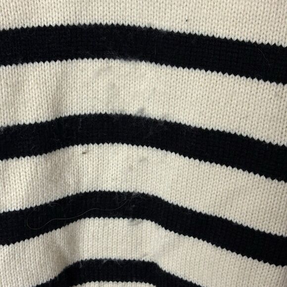 Unbranded Women’s Collared Polo Sweater Cream & Navy Stripe 2XL Nautical Boho - Picture 8 of 12